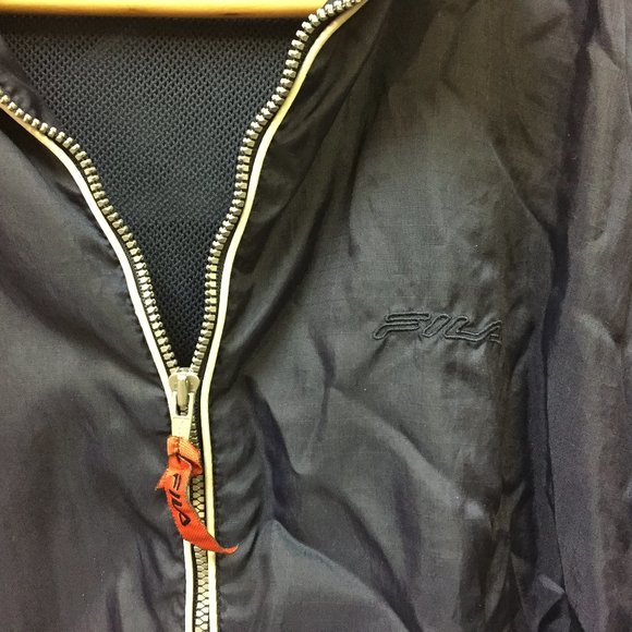 Fila Windbreaker Mens Blue XL Mesh Lining - Picture 3 of 7